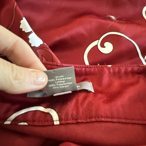 Ann Taylor Burgundy Floral A-Line Skirt - Picture 8 of 9